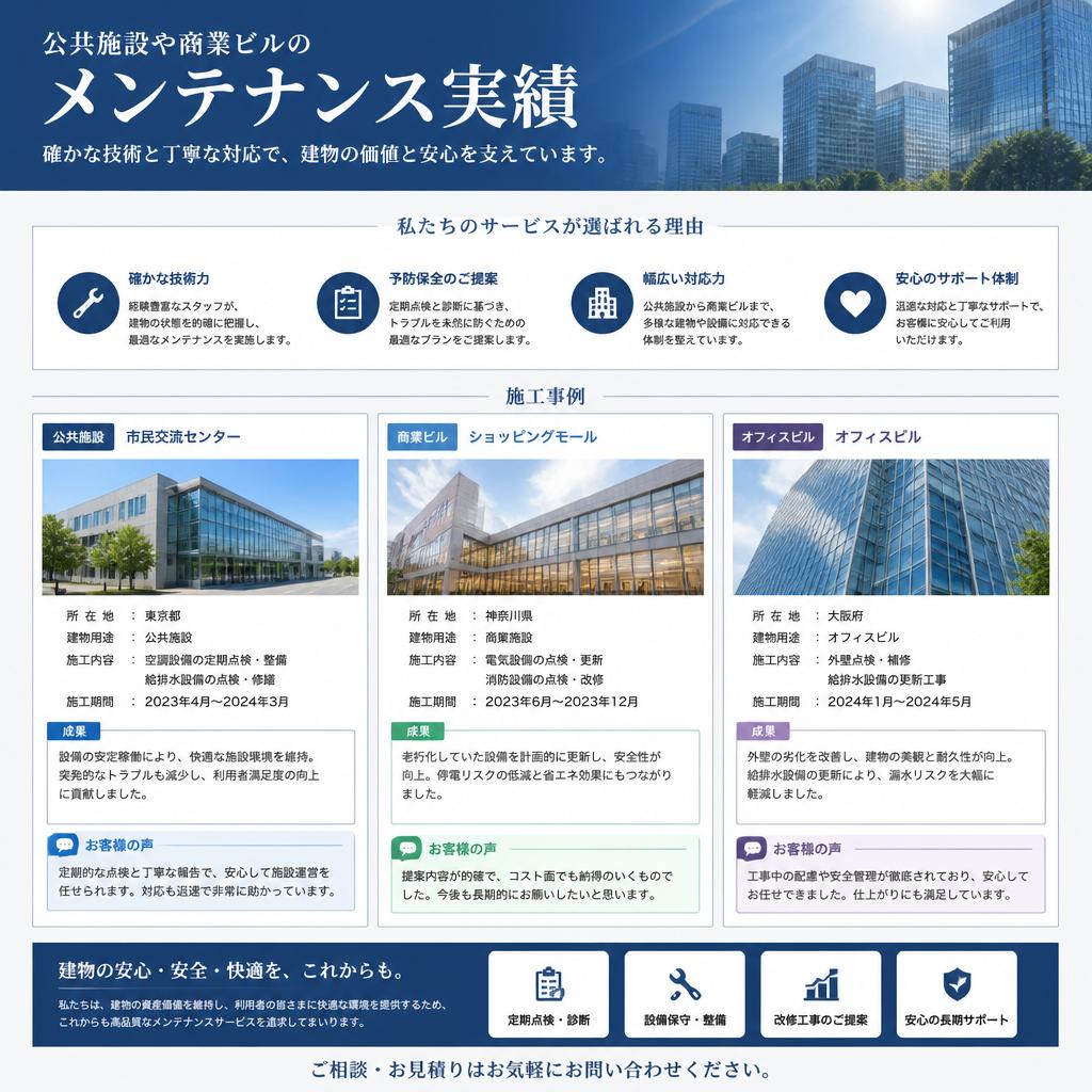 公共施設メンテナンスの実績