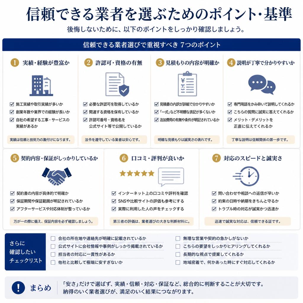 2. 業者選びの基準とは？