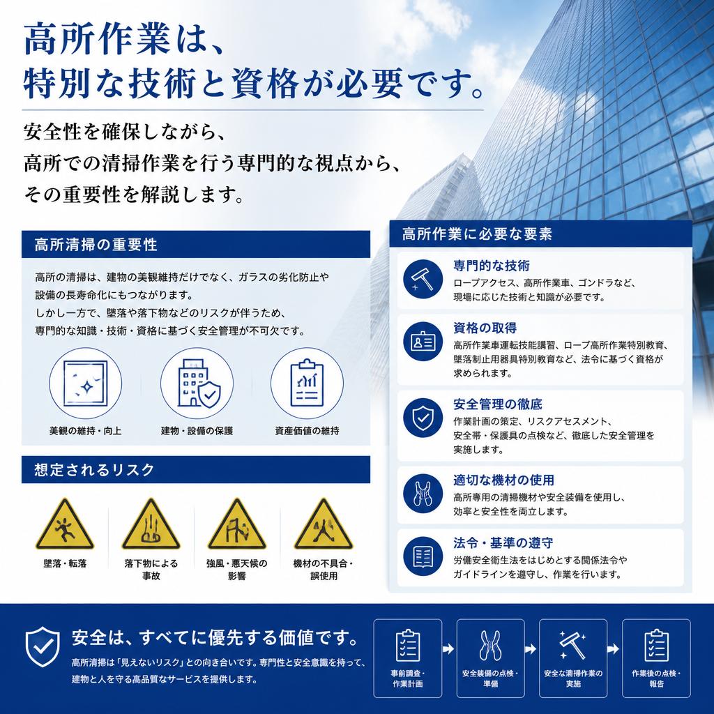 2. 清掃の専門性：高所作業の重要性