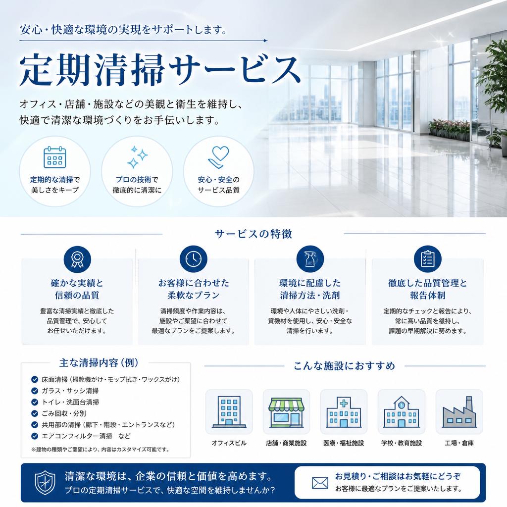 四條畷市の定期清掃サービス概要