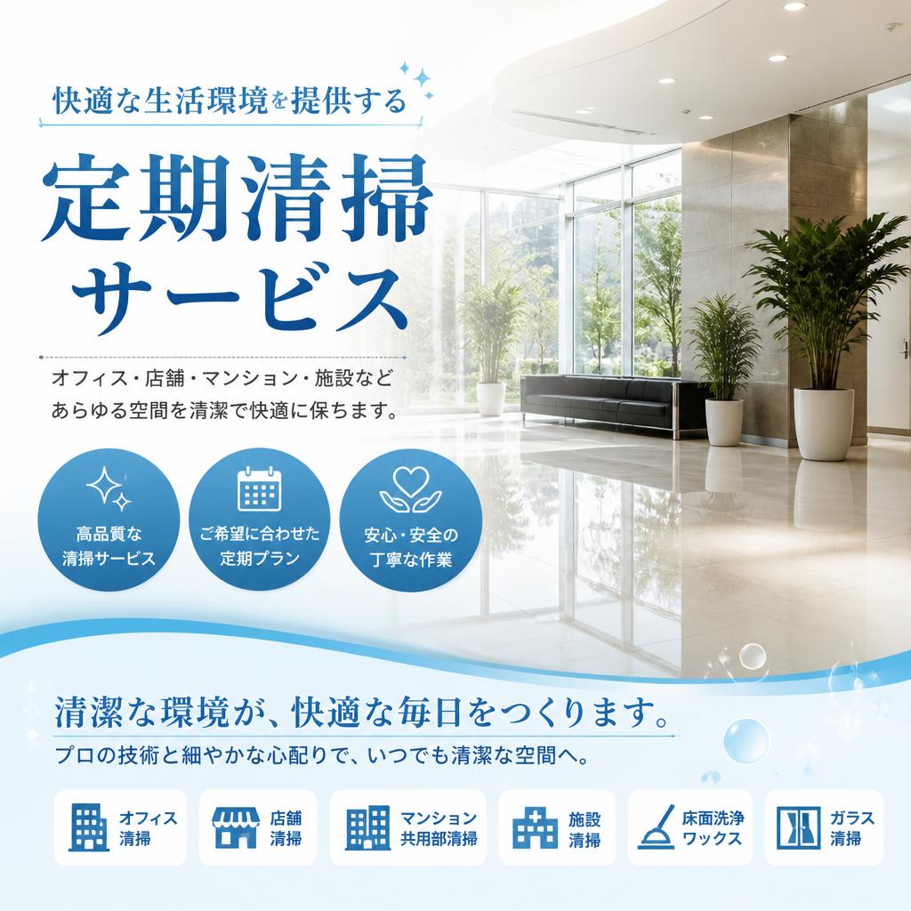 快適な生活環境を提供する定期清掃サービス