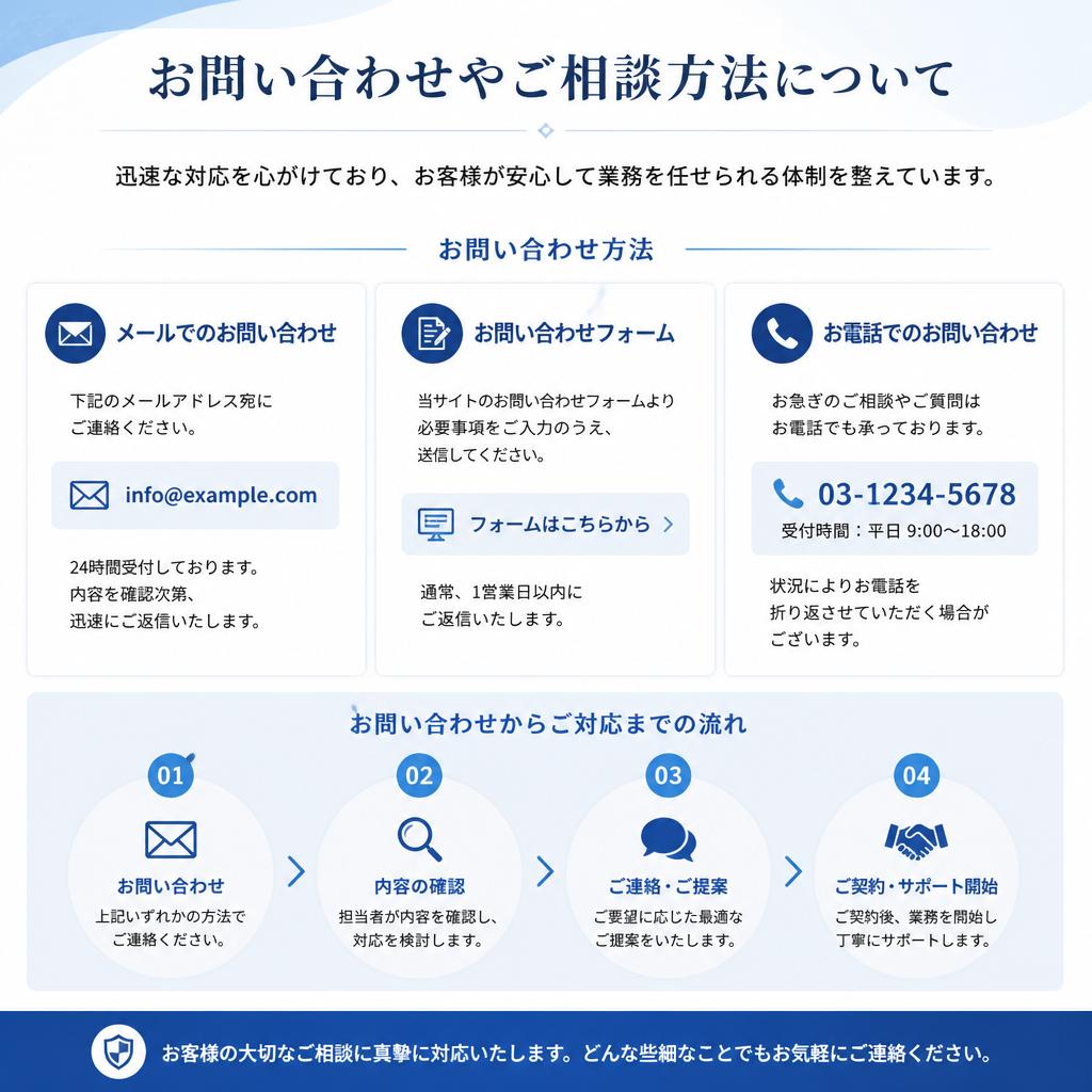 お問い合わせ・ご相談はお気軽に！