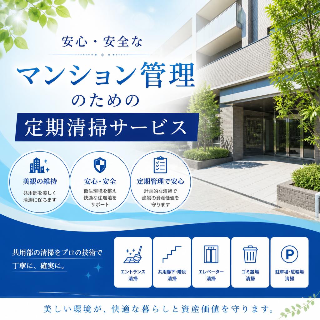 安心・安全なマンション管理のための定期清掃サービス
