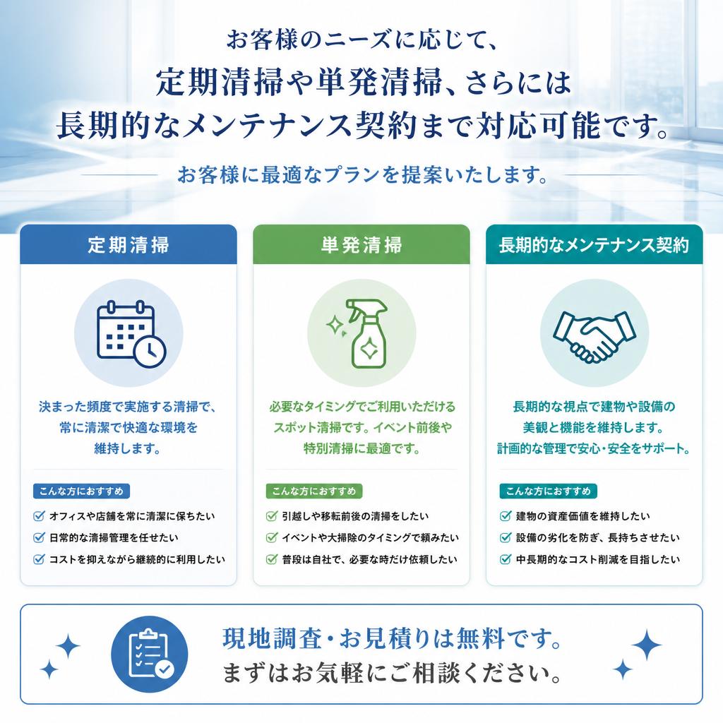 多様な清掃プランのご提案