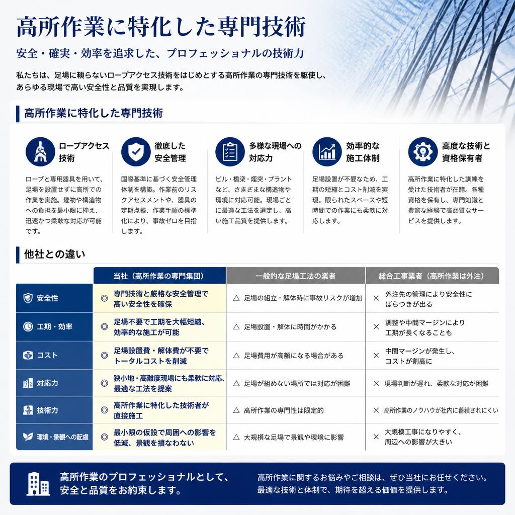 4. 高所作業もお任せ！清掃業者の特長