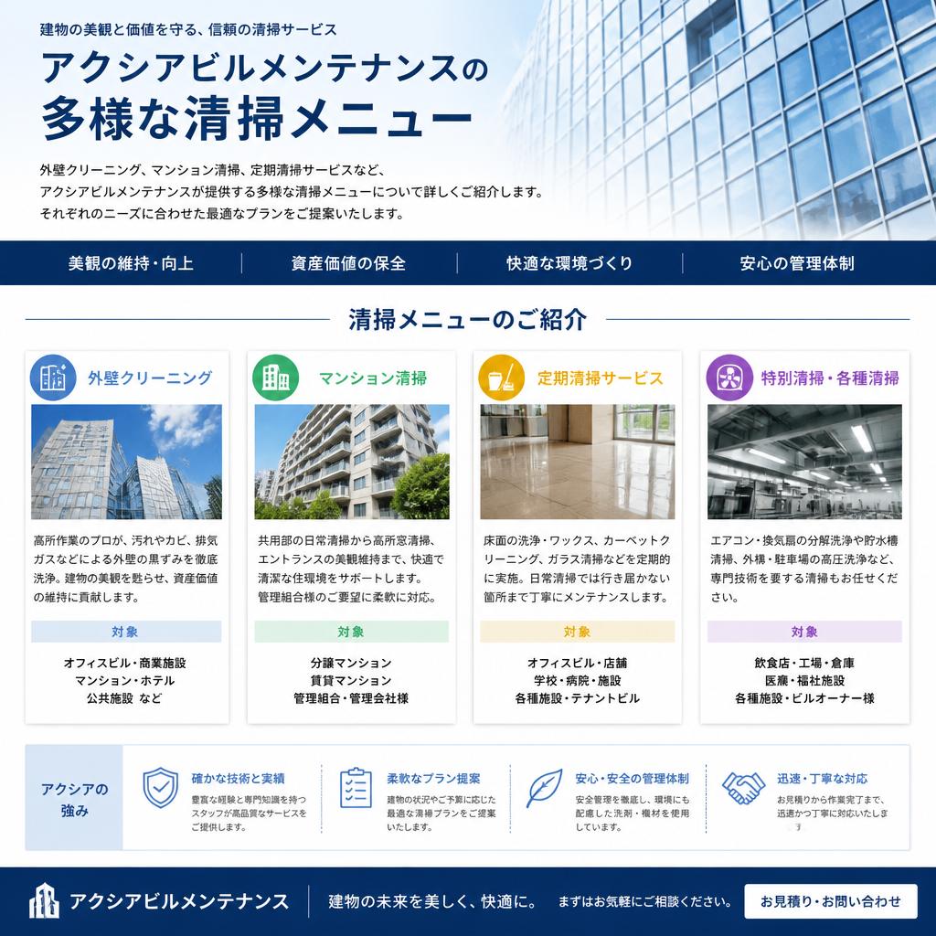 多彩なサービスメニューをご紹介