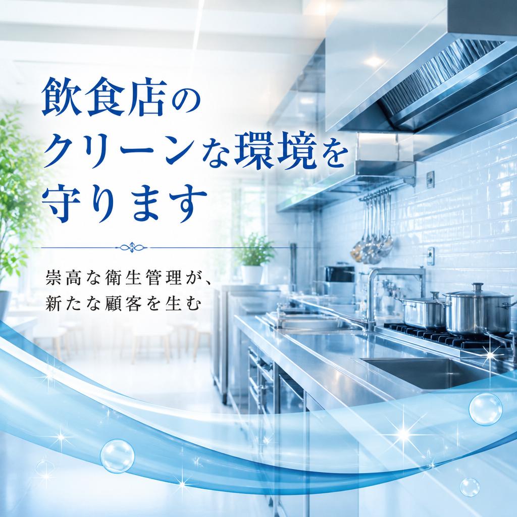 飲食店のクリーンな環境を守ります 崇高な衛生管理が、新たな顧客を生む