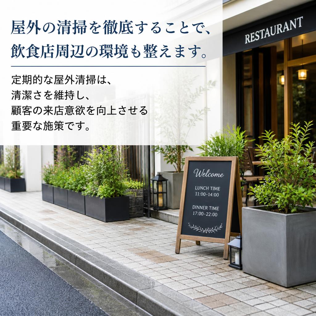 屋外清掃で衛生環境を整える