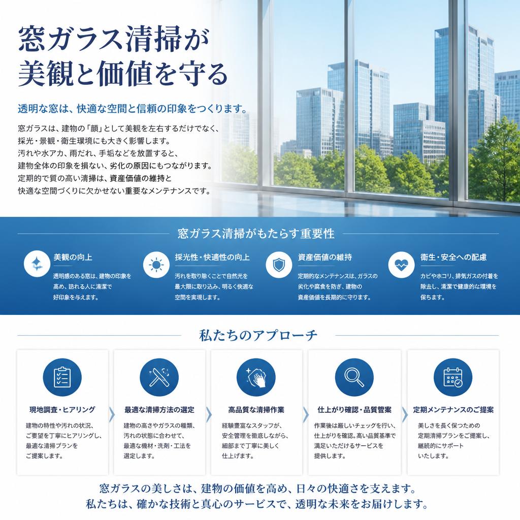 窓ガラス清掃のポイント