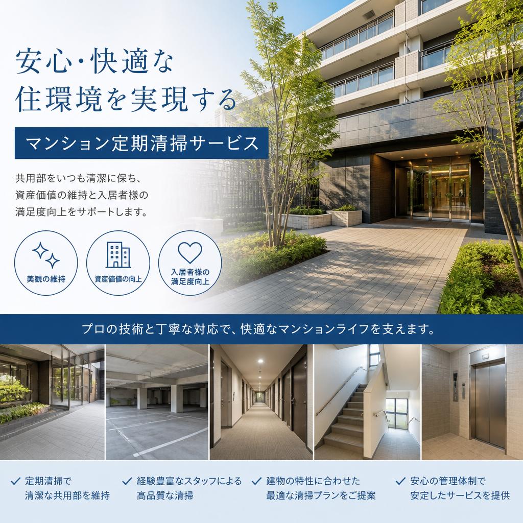 安心・快適な住環境を実現するマンション定期清掃サービス