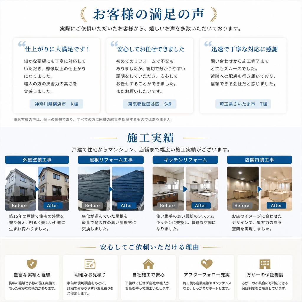 実績紹介：お客様の声