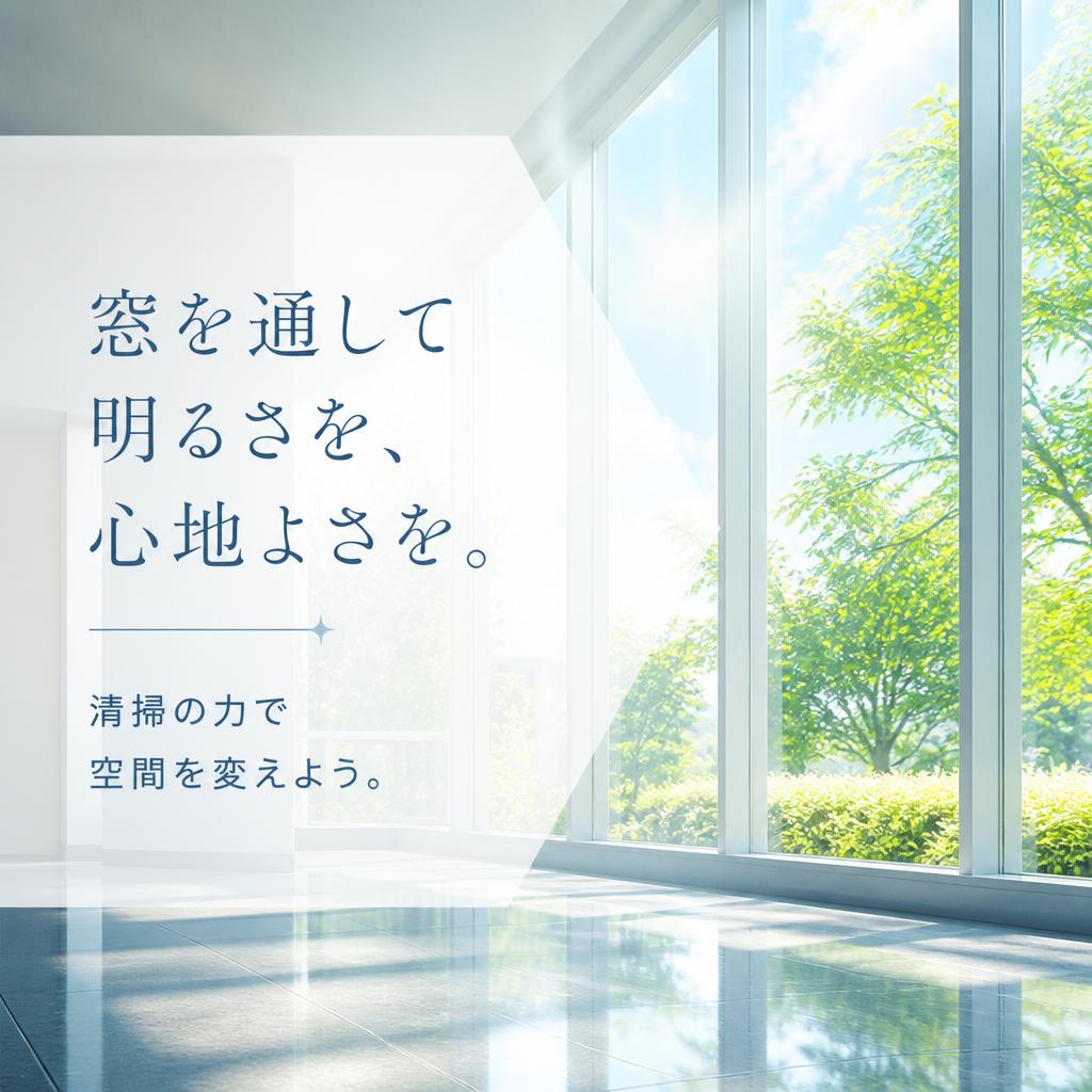 窓を通して明るさを、心地よさを。清掃の力で空間を変えよう。