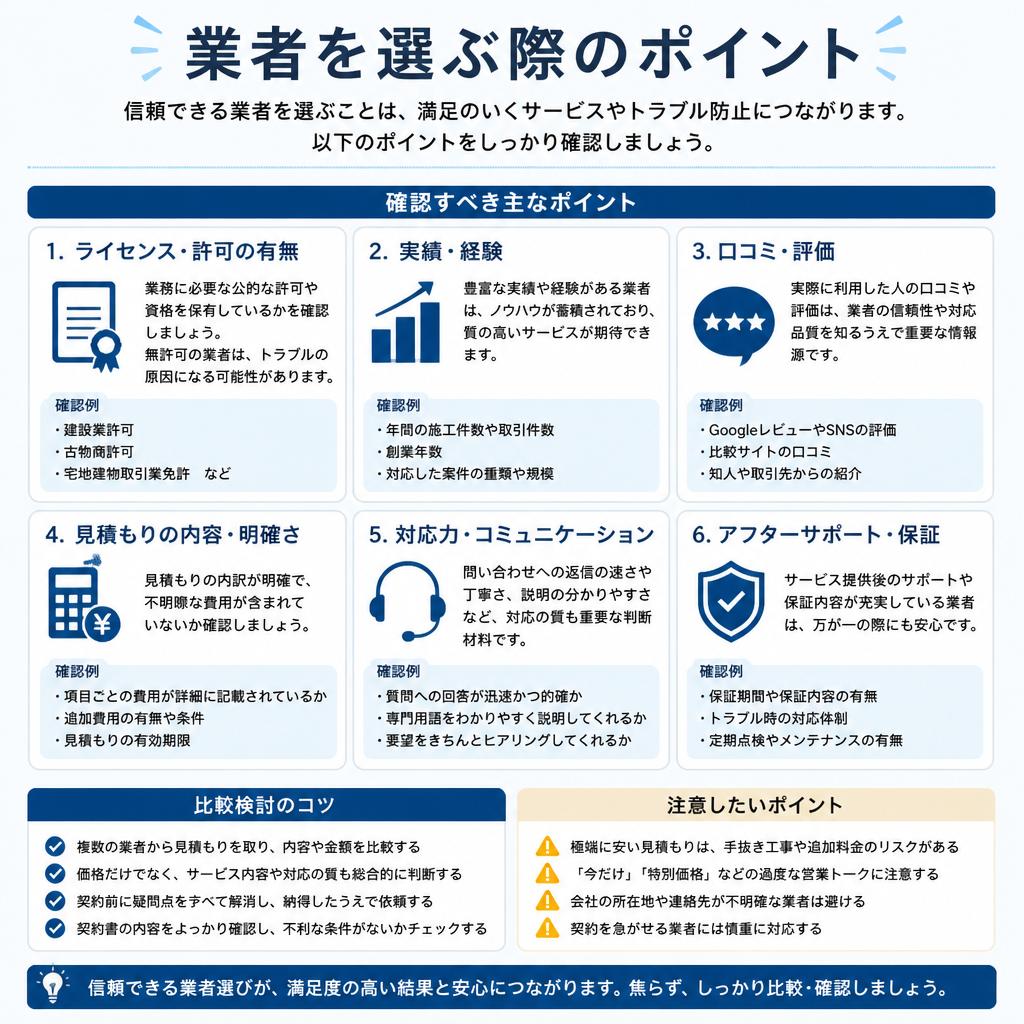 信頼できる業者の選び方