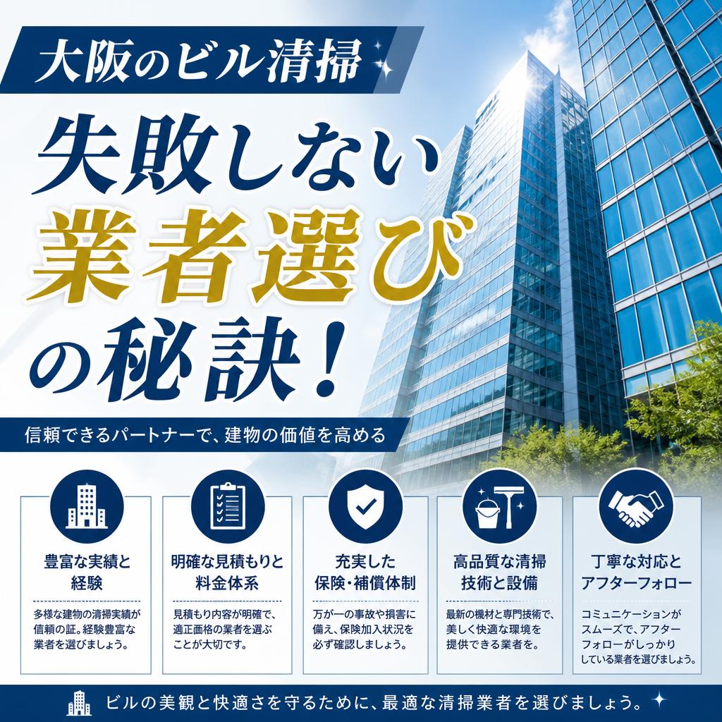 大阪のビル清掃、失敗しない業者選びの秘訣！