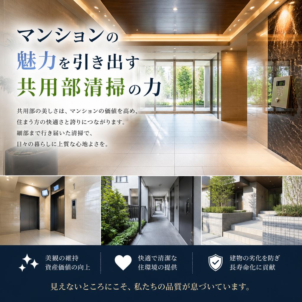 マンションの魅力を引き出す共用部清掃の力