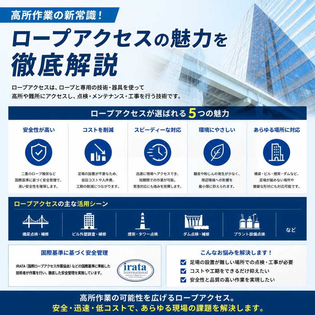 高所作業の新常識！ロープアクセスの魅力を徹底解説