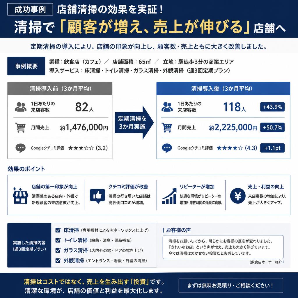 実績から学ぶ店舗清掃の成功事例