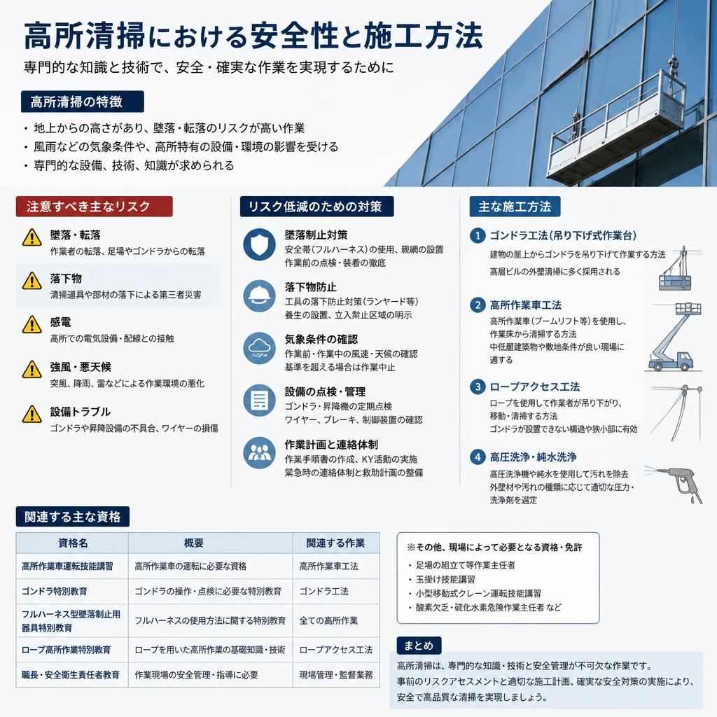 4. 高所ガラス清掃の注意点