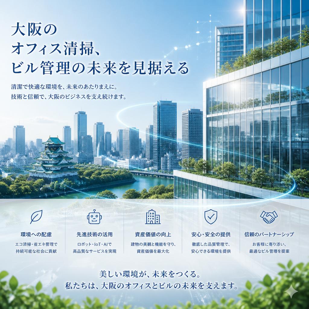 大阪のオフィス清掃、ビル管理の未来を見据える