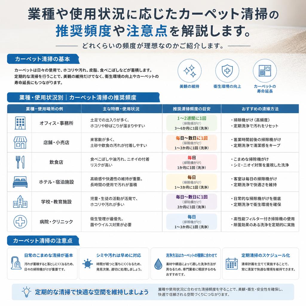 オフィス・店舗のカーペット清掃の頻度