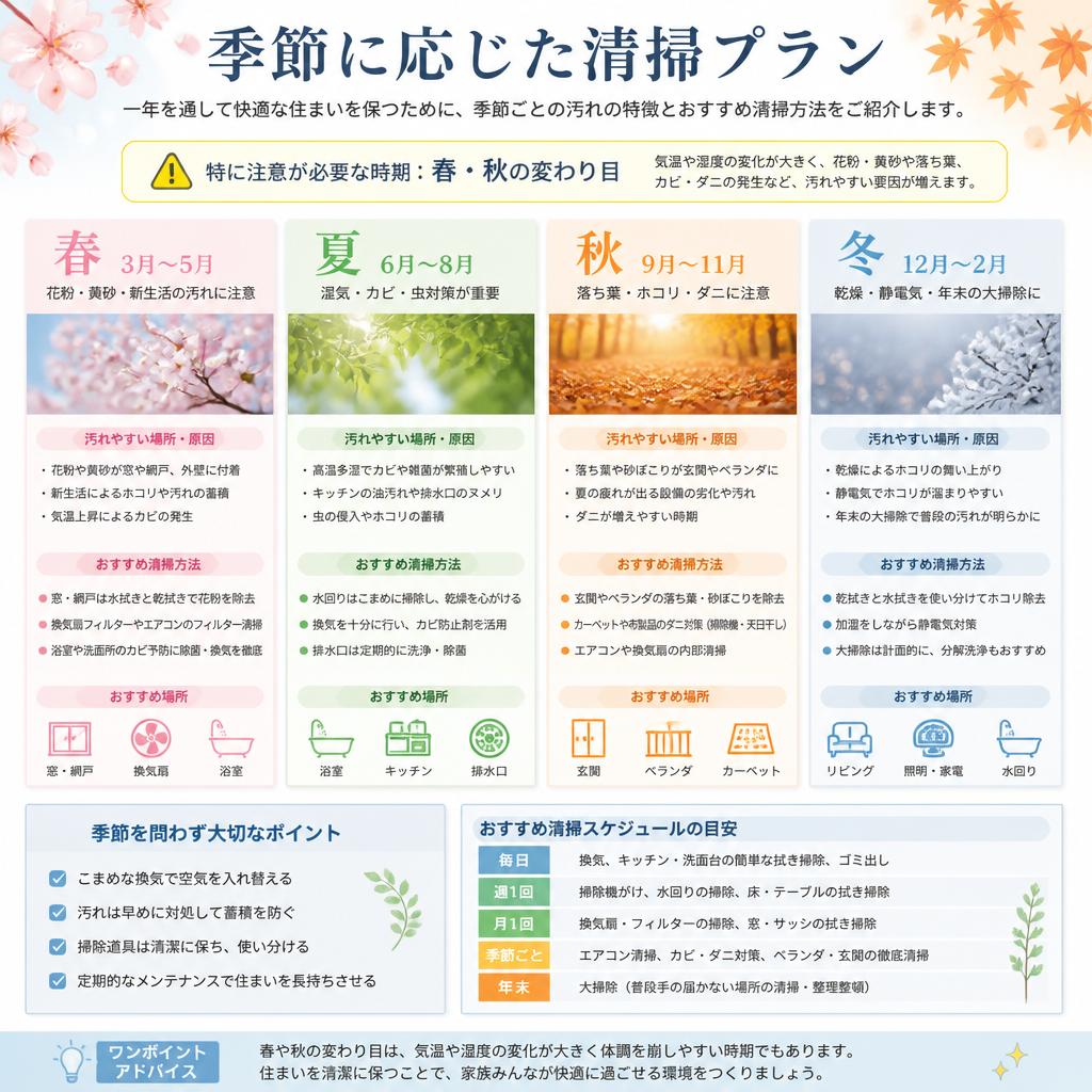 季節ごとの清掃プラン