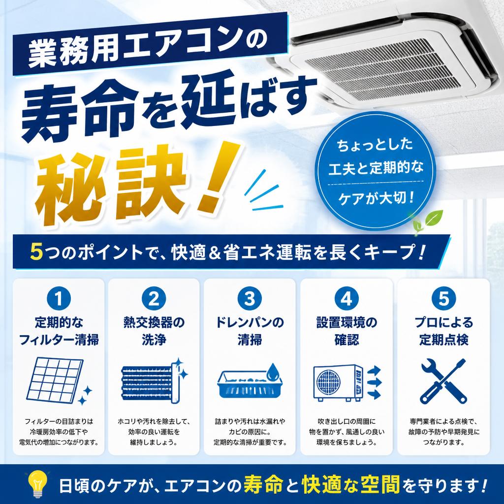 業務用エアコンの寿命を延ばす秘訣！