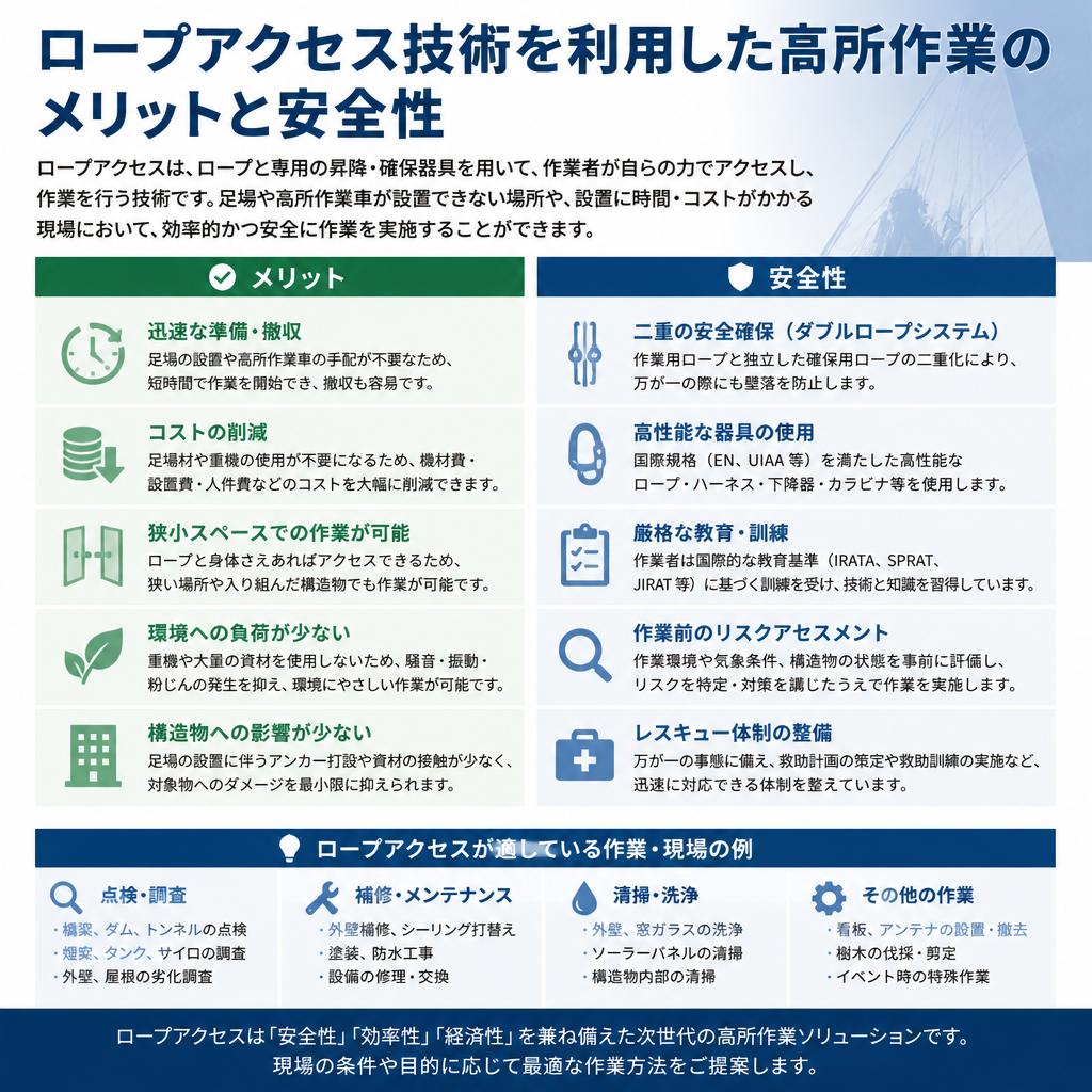 ロープアクセスのメリット
