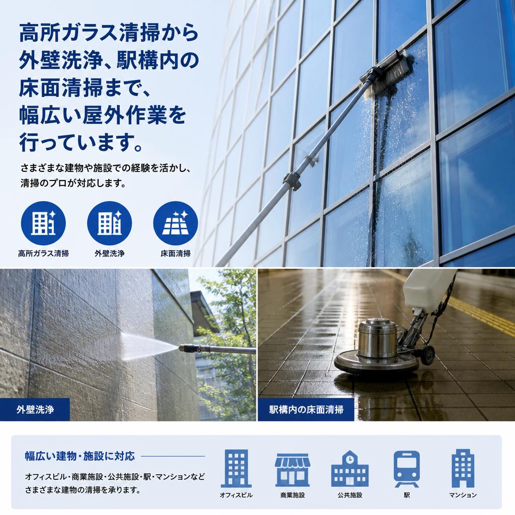 幅広い屋外清掃サービス